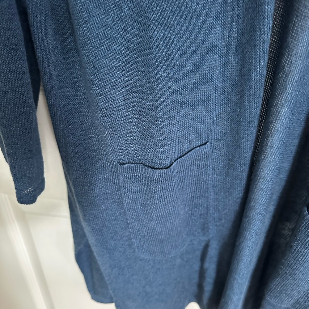 J. Jill Blue Cardigan Sweater Lightweight Open-Front - Picture 3 of 7
